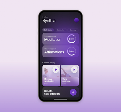 Mindfulness app app design branding design exercises app meditation app design mindfulness app design mobile app purple app ui uiux user interface