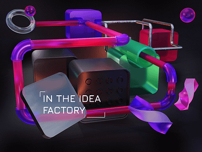 In the idea factory 3d blender glassmorphism illustration pipeline