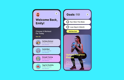 FitTrack Mobile App 3d app fitness mobile app ui ux