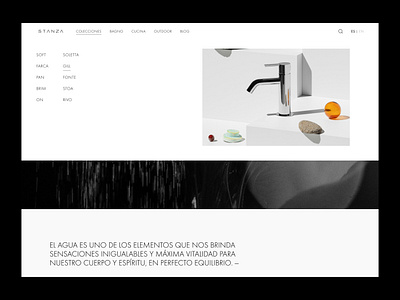 Stanza Menu bathroom design faucets graphic design luxury brand menu menu design navigation ui ui design web design website