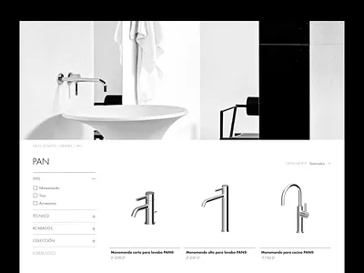 Stanza Category Page bathroom category page design e commerce faucets graphic design ui ui design web design website