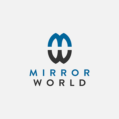 Mirror World - Minimal Typographic Logo illustrator logo design typography