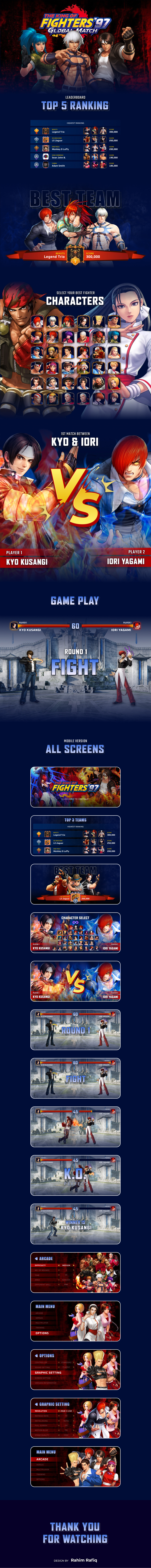 KOF Game UI Design For Practice adobe illustrator adobe photoshop creative game design fighting game figma game design game ui design game user interface graphic design illustration mobile game design mobile game ui ui ui design uiux uiux design user experience web game design