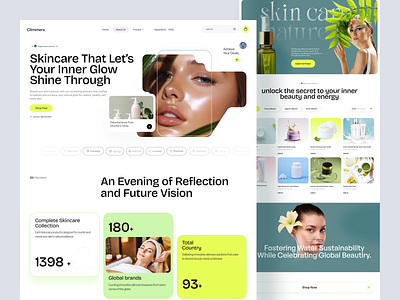 Skincare & Beauty Products Website Design beauty beauty care beauty clinic beauty shop cosmetic cosmetic shop cosmetics creative ecommerce ecommerce website ecommerce website design landing page minimal online store skin skincare skincare ecommerce skincare shop ui website design