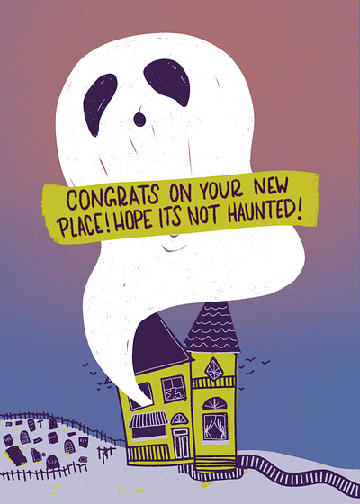 New home? Hope it’s not haunted! card design cards design graphic design print typography