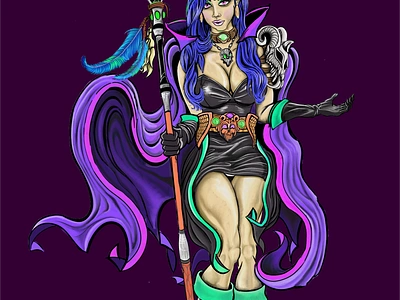 Necromancer Pin up girl, what to name her? digital art dungeaons and dragons fantasy art female art necromancer pin up girl