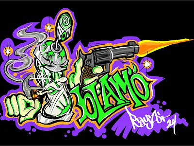 Blamo Street Art digital art graffiti art spray can street art