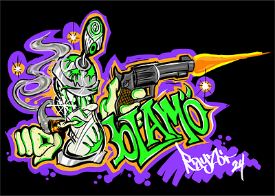 Blamo Street Art digital art graffiti art spray can street art