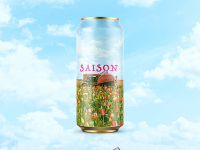 Saison - Beer Label Packaging Design beer art beercan beerlabeldesign beveragebranding branding candesign craft beer craftbeer design graphic design illustration labeldesign minimaldesign modernpackaging packagingdesign photoshop productpackaging vintagedesign