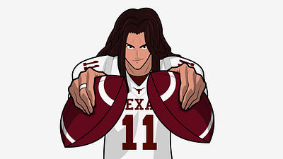 Anime College Football Illustration 2d american football team animation bowl character colors design dribbble football football team graphic design il illustration ncaa texas