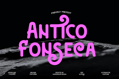 Antico Fonseca bold branding christmas display fashion groovy headline ligature logotype minimalist monoline nostalgic retro textured title trendy typography unique vintage wedding