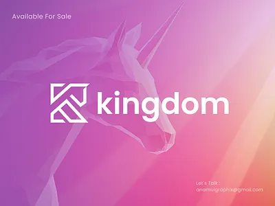 Kingdom : Letter K with Horse Management Brand Logomark branding horse horse icon horse logo horse outline horse software k horse logo k letter logo k logo k with horse logo design mark modern k logo modern logo symbol unicorn