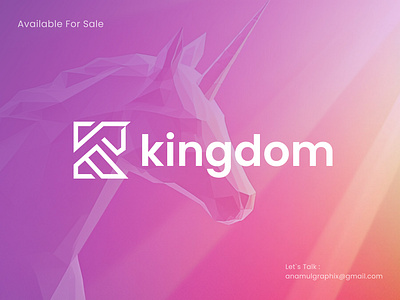 Kingdom : Letter K with Horse Management Brand Logomark branding horse horse icon horse logo horse outline horse software k horse logo k letter logo k logo k with horse modern k logo modern logo