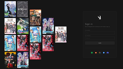 Streaming media / Anime Site Login Page anime auth authentication login logo site streaming streaming media ui