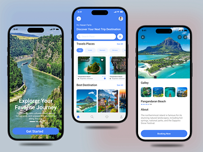 Travel Mobile App branding design graphic design illustration ui uiux design ux