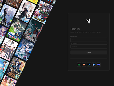 Streaming / Anime Site Login - Auth / SignIn Page anime auth figma login site ui ux website