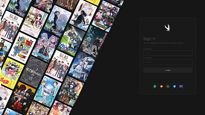 Streaming / Anime Site Login - Auth / SignIn Page anime auth figma login site ui ux website