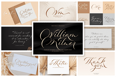 William Milner (Elegant Modern Calligraphy) branding design elegant font graphic design logo modern vector