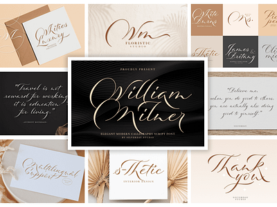 William Milner (Elegant Modern Calligraphy) branding design elegant font graphic design logo modern vector