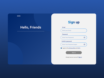 Signup page branding design graphic design illustration logo ui uiux ux web webdesign