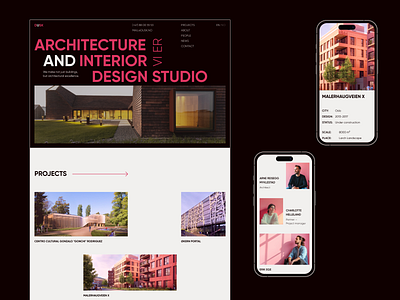 Architectural & Interior Design Studio architecture corporate dark interior design redesign swiss design ui web design website