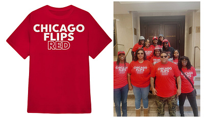 Chicago Flips Red Shirt design illustration