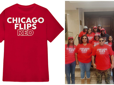 Chicago Flips Red Shirt design illustration