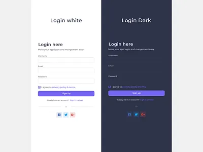 Login template dark and white kaliraj login login creative login dark login white vicky pond