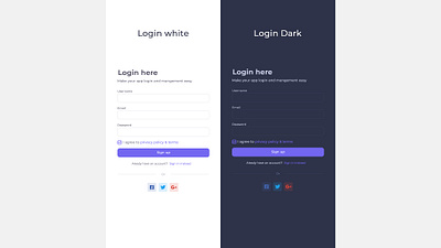 Login template dark and white kaliraj login login creative login dark login white vicky pond