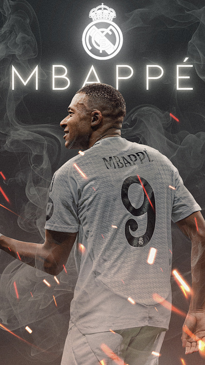 Kylian Mbappé poster, graphic design football graphic design real madrid