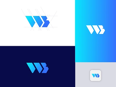 WB LETTER LOGO accounting app card credit card debit card deposit dollar finance financial fintech growth modern money money transfer pay paypal transactions transfer wb letter logo wise