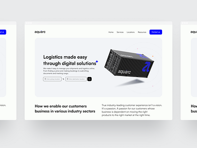 Aquarc - Logistics Website Design logistics ui