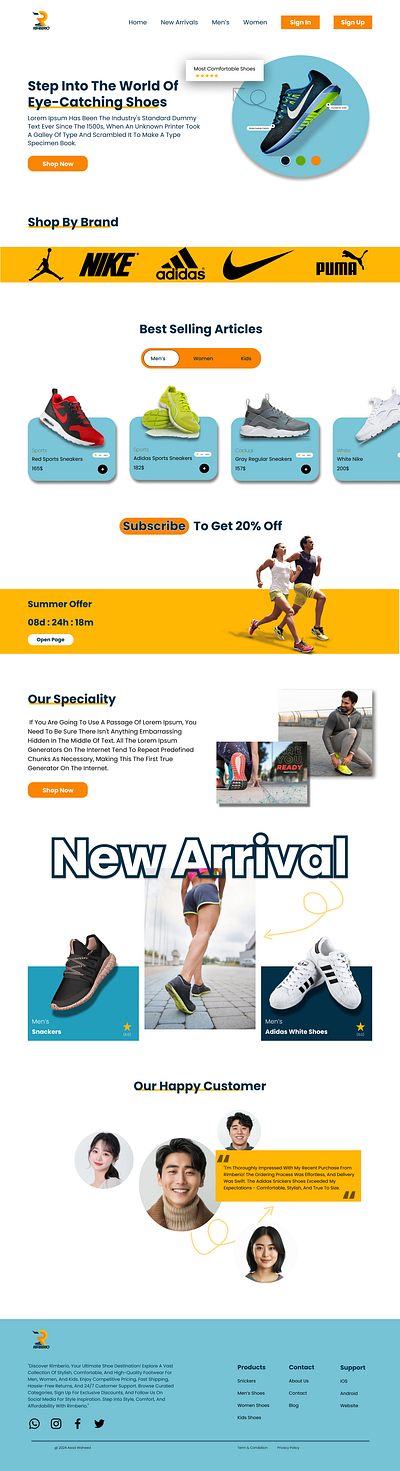 Elevating Footwear E-commerce with Style & Simplicity Web Design branding e commerce fashion footwear graphic design landing page modern web development responsive design uiux design web design