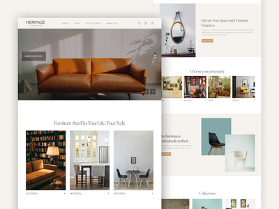 Heritage - A Furniture Website elegant design elegant landing page elegant website furniture website landing page ui design