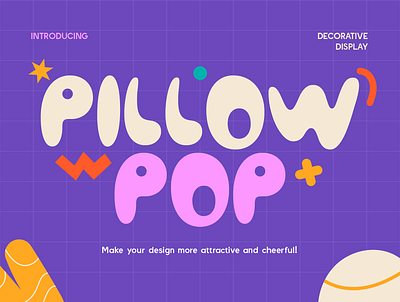 Pillow Pop - Bubble Decorative Display | Free Font bold font branding christmas design font fun graphic design illustration joyful kids logo modern playful typeface typeface design typography