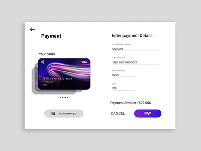 Credit card checkout dailyui ui