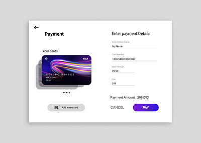Credit card checkout dailyui ui