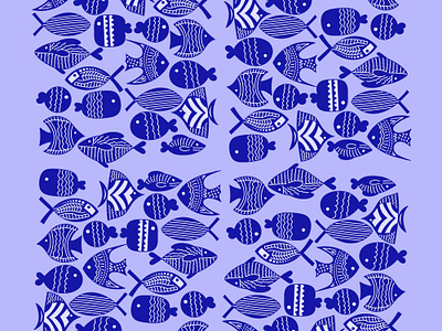 Pattern cute marine print fish blue design app branding design graphic design illustration logo typography ui ux vector