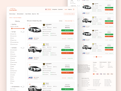 Rent A Car Website product ui ux web