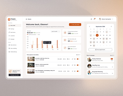 Propsio - Admin Dashboard UI Kit analytics app design application calendar chat dashboard design figma management minimal product design sidebar statistics ui ui8 ux welcome