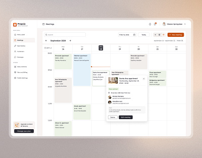 Propsio - Admin Dashboard UI Kit admin app design application calendar dashboard design event figma meeting minimal product design time management ui ui8 ux