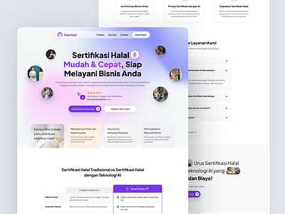 SiapHalal | Landing Page clean design desktop halal hero landing page light purple saas services ui uiux website