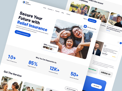 Relief Insurance— Insurance Landing Page advisor auto branding broker business car company consulting corporate education financial health insurance insurtech life marketing policy protfolio ui