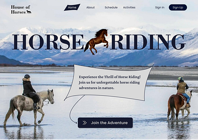 Horse Riding Landing Page creativelandingpage equestriandesign eventdesign horseriding landingpagedesign outdoorsports sportdesign uiinspiration userexperience uxuidesign visualdesign webdesign