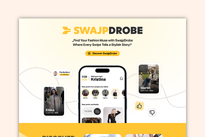 SwajpDrobe web design | concept 2024 branding design graphic design ui ux web web design website yellow