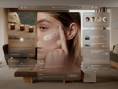 Shopping Platform - Apple Vision Pro app design typography ui ux