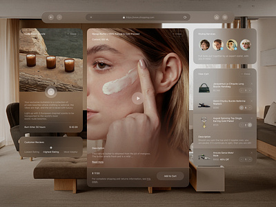 Shopping Platform - Apple Vision Pro app design typography ui ux