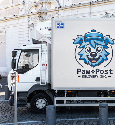 Delivery Company Logo blue branding delivery dog graphic design logo