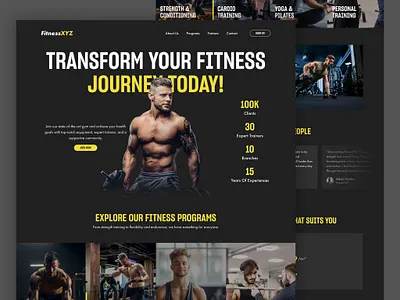 Fitness Gym Website dark mode design figma design fitness fitness landing page fitness website gym gym landing page gym website landing page prototype responsive ui ui ux user experience user inerface ux web ui ux