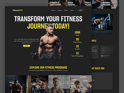 Fitness Gym Website dark mode design figma design fitness fitness landing page fitness website gym gym landing page gym website landing page prototype responsive ui ui ux user experience user inerface ux web ui ux